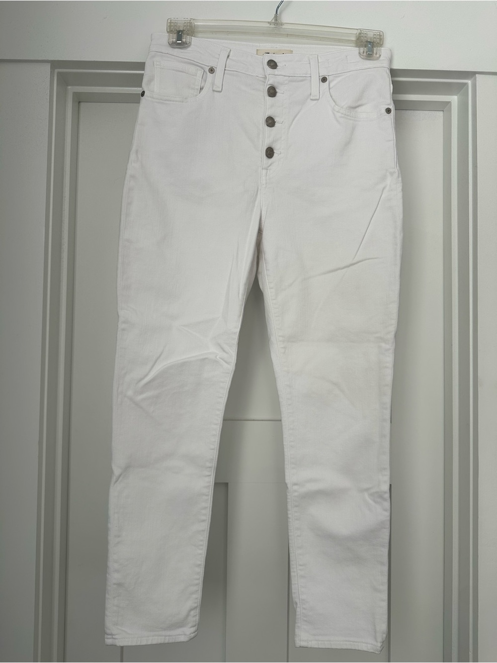 Madewell White High-Rise Button-Fly Jeans
